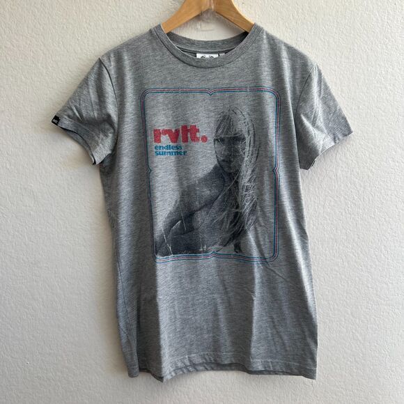 RVLT REVOLUTION Rare Vintage Y2K Grey Endless Summer Cotton T-Shirt Mens Medium - Picture 1 of 7